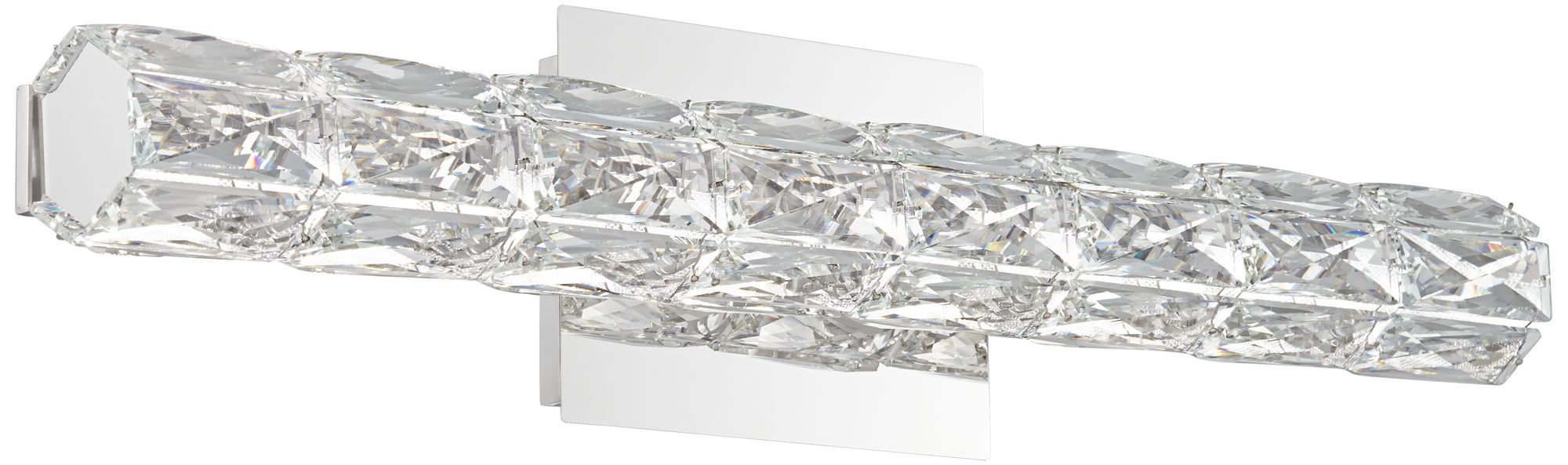 Image 2 Regency Hill Evie 24" Chrome and Crystal LED Bath Bar Light