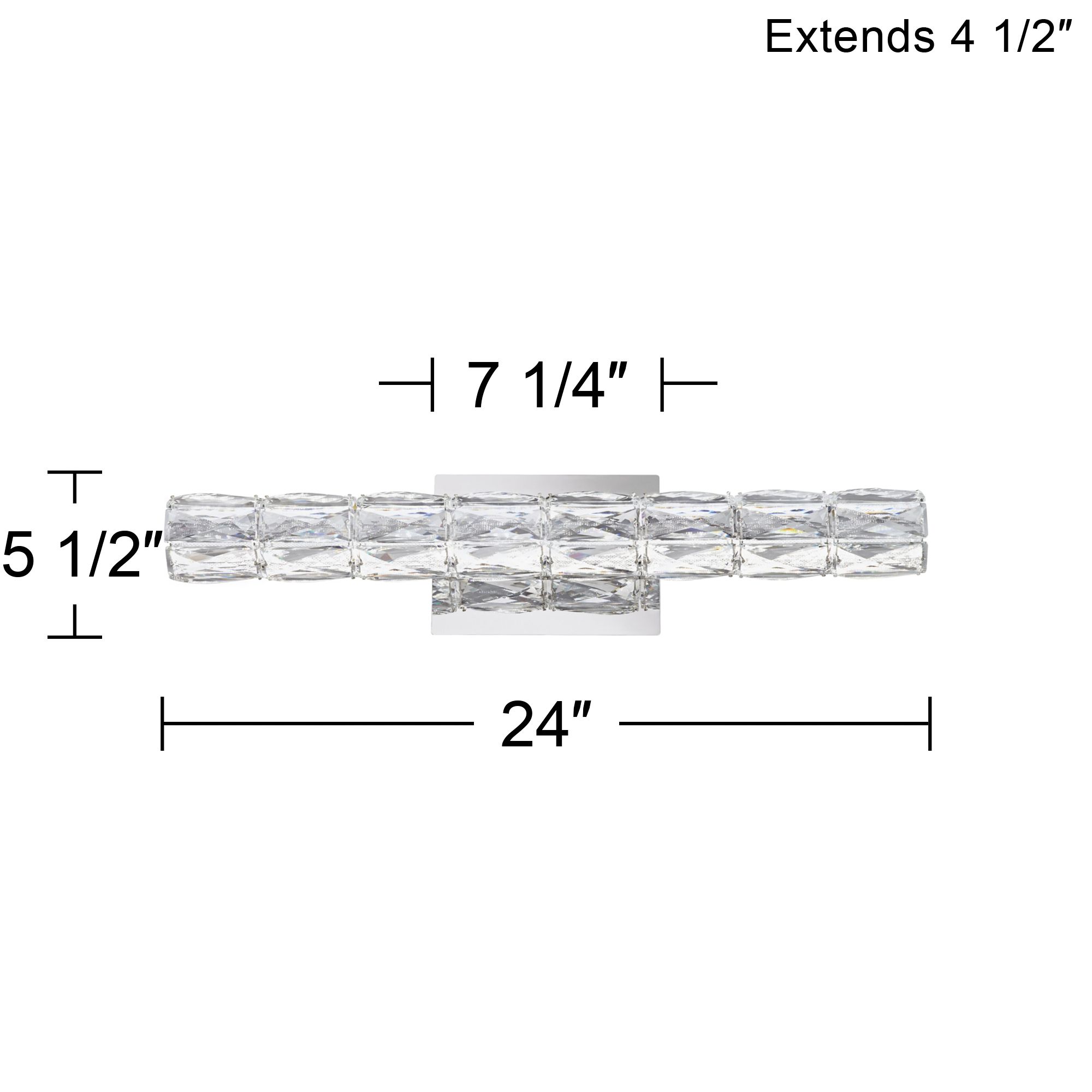 Regency Hill Evie 24" Chrome and Crystal LED Bath Bar Light