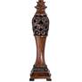 3_Regency Hill Exeter 30" Wood Finish Red Shade Table Lamps Set of 2 more views