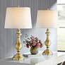 1_Regency Hill Fairlee 26" Brass Candlestick Table Lamps Set of 2
