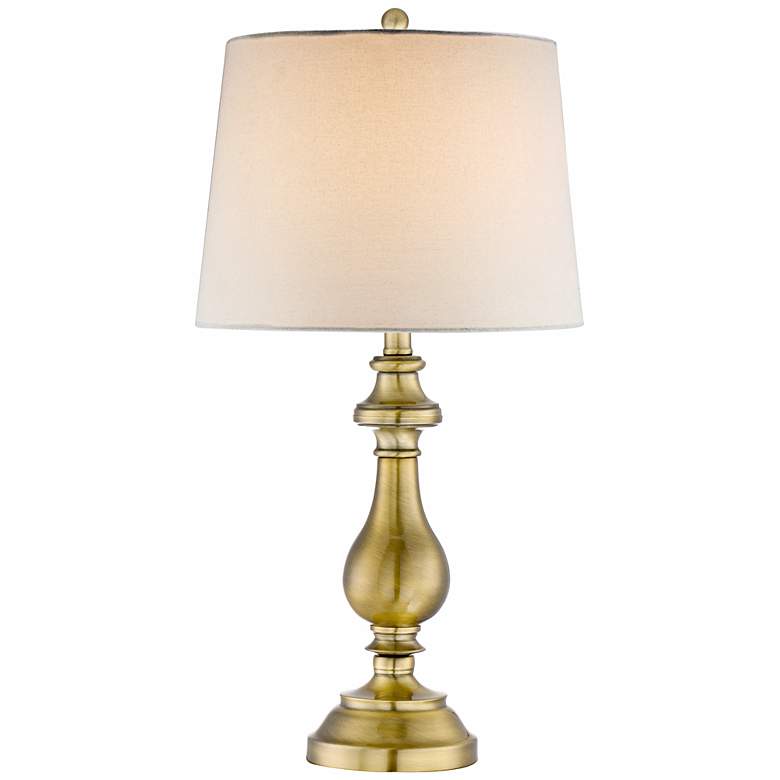 Image 3 Regency Hill Fairlee 26" Traditional Brass Candlestick Table Lamp