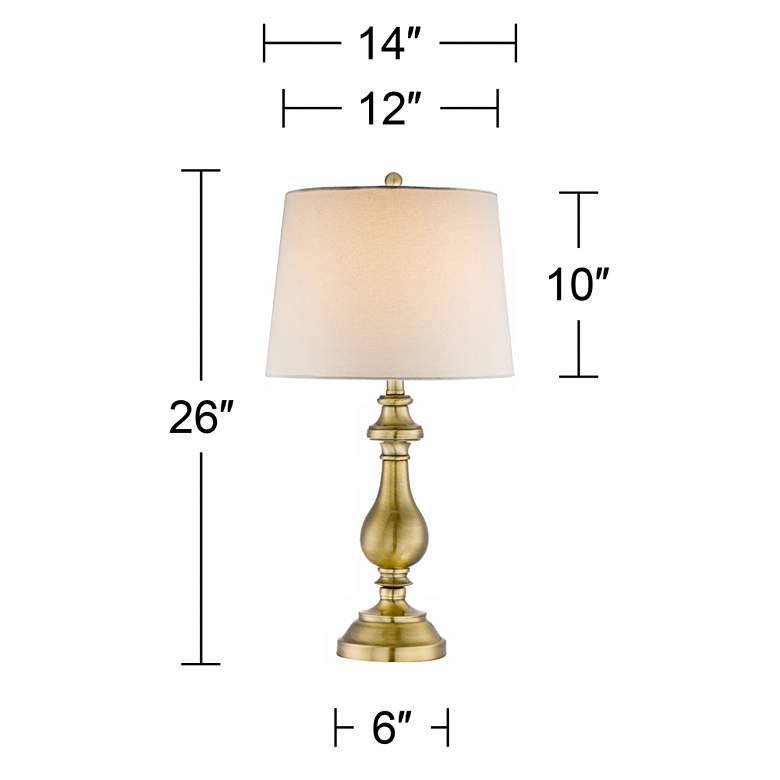 Image 7 Regency Hill Fairlee 26" Traditional Brass Candlestick Table Lamp more views