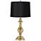 Regency Hill Fairlee Antique Brass Candlestick Lamp with Black Shade
