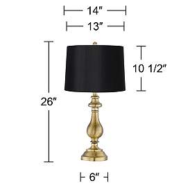Image5 of Regency Hill Fairlee Antique Brass Candlestick Lamp with Black Shade more views