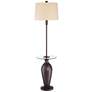 Regency Hill Fallon 66" Bronze USB and Outlet Tray Table Floor Lamp