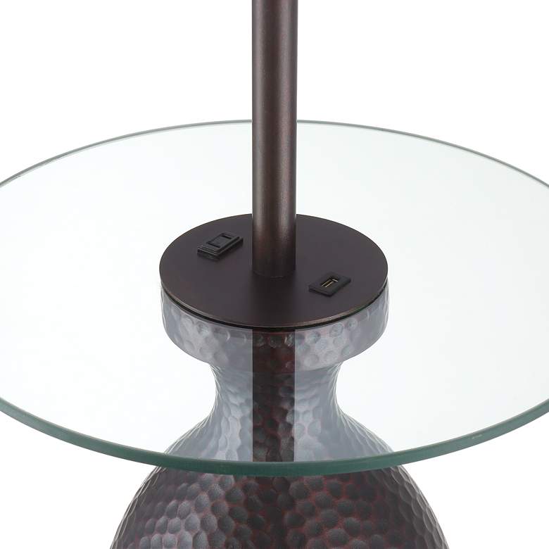 Image 5 Regency Hill Fallon 66" Bronze USB and Outlet Tray Table Floor Lamp more views
