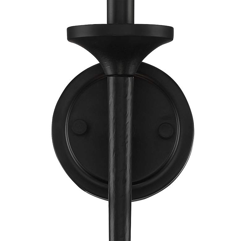 Image 4 Regency Hill Ferris 24" High Black Finish Linen Shade Wall Sconce more views