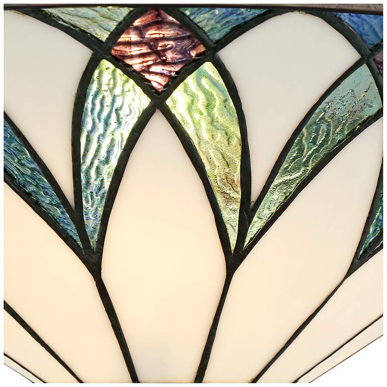Image 3 Regency Hill Filton 18" Wide Blue Tiffany Style Glass Ceiling Light more views