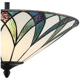 Image4 of Regency Hill Filton 18" Wide Blue Tiffany Style Glass Ceiling Light more views