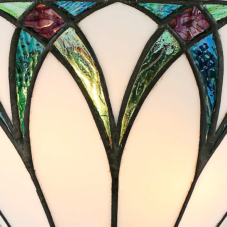 Image 3 Regency Hill Filton 6" Blue Petals Tiffany-Style Wall Sconces Set of 2 more views