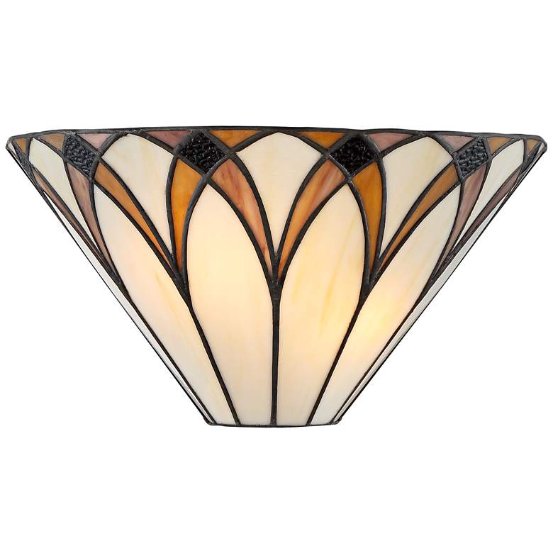 Image 5 Regency Hill Filton 6" High Bronze Yellow Tiffany-Style Wall Sconce more views