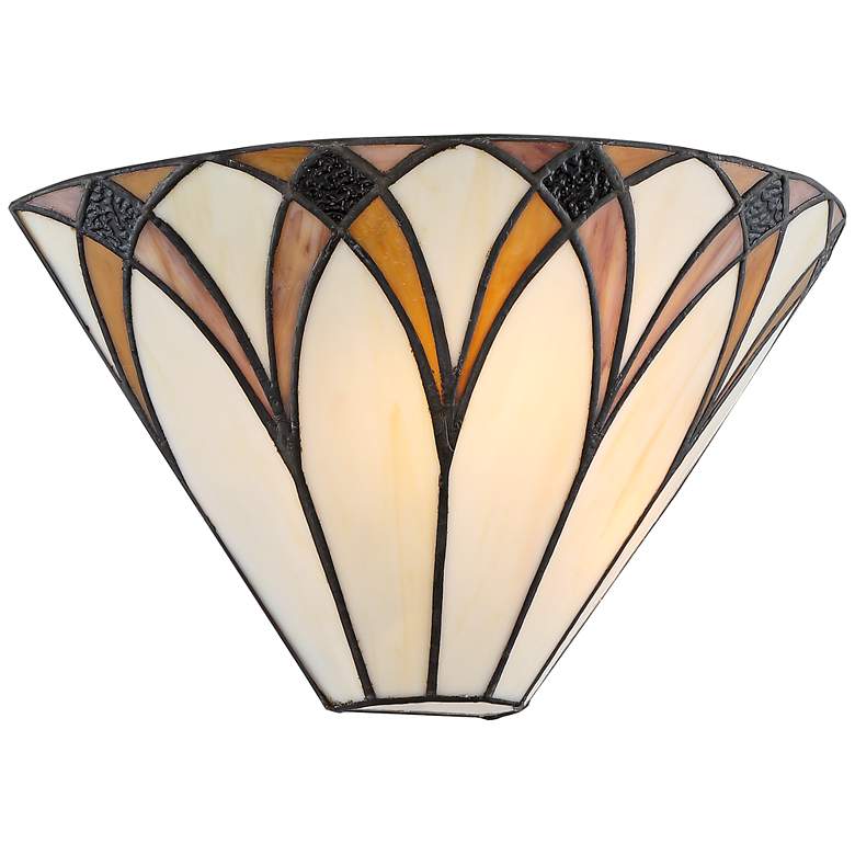 Image 6 Regency Hill Filton 6" High Bronze Yellow Tiffany-Style Wall Sconce more views