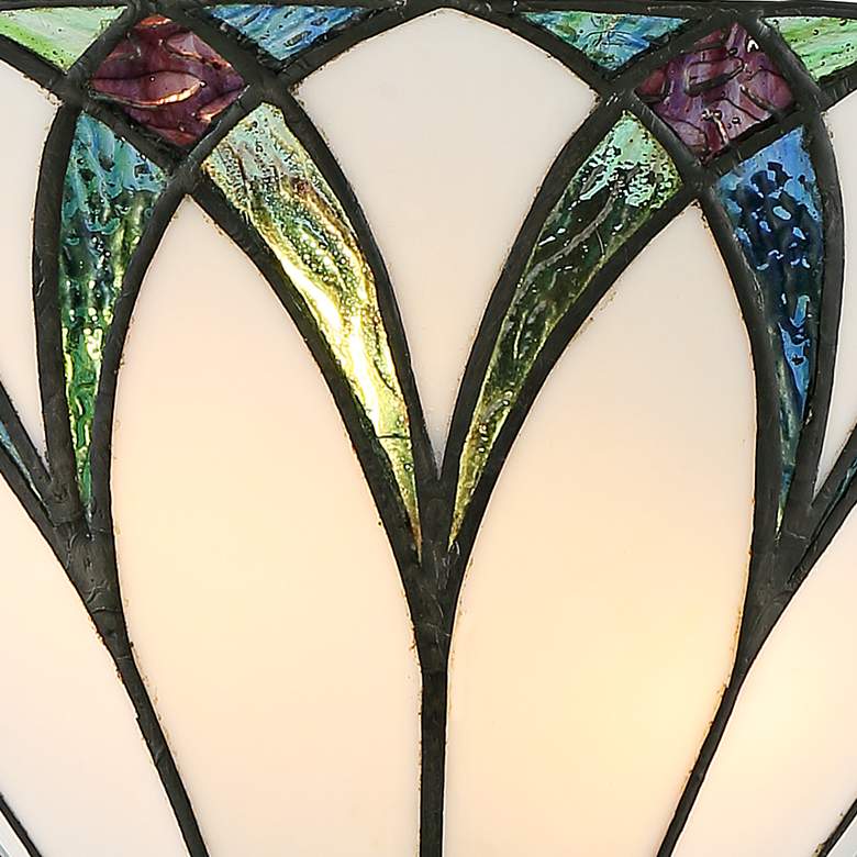 Image 3 Regency Hill Filton 6" White and Blue Petals Tiffany-Style Wall Sconce more views
