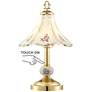 Regency Hill Flower 16" High Polished Brass Touch On-Off Table Lamp in scene