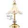 Regency Hill Flower 16" High Polished Brass Touch On-Off Table Lamp