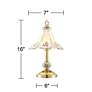 Regency Hill Flower 16" High Polished Brass Touch On-Off Table Lamp in scene