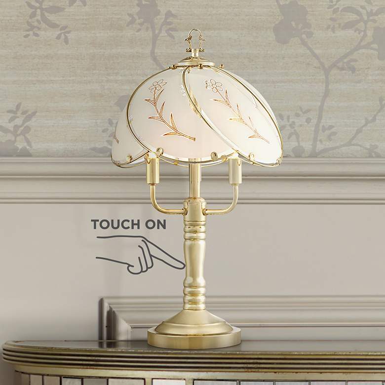 Image 7 Regency Hill Flower 19 1/2" 3-Light Touch Accent Table Lamps Set of 2 more views