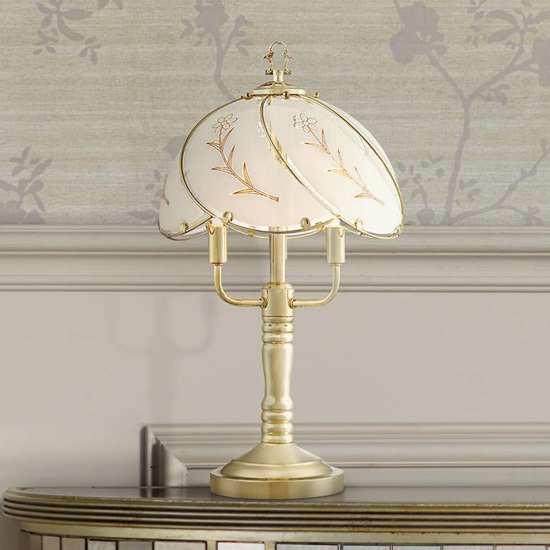 Image 1 Regency Hill Flower Petal 19 1/2" High 3-Light Touch On-Off Table Lamp