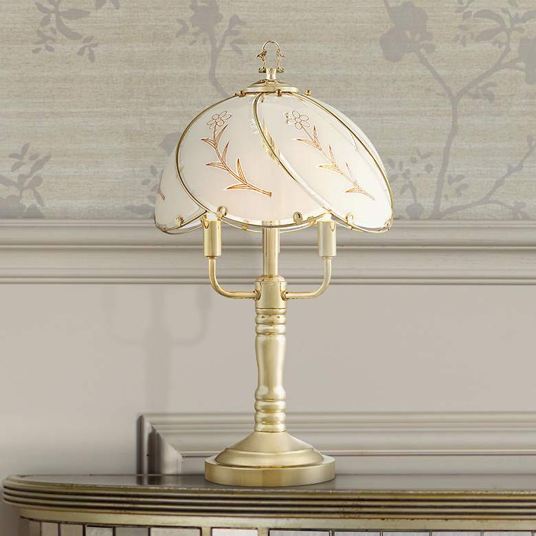 Image 1 Regency Hill Flower Petal 19 1/2 inch High 3-Light Touch On-Off Table Lamp