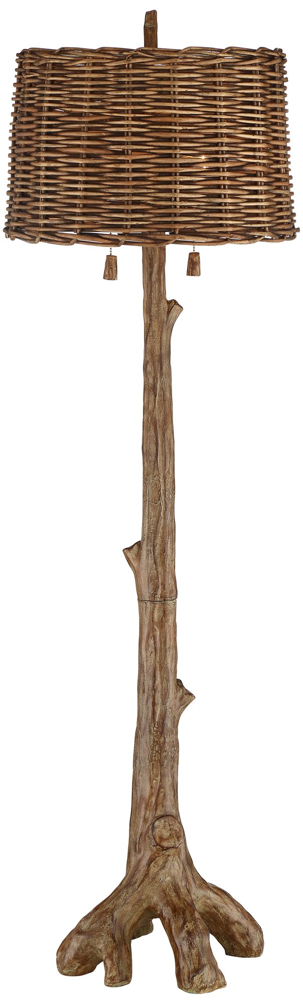 Image 3 Regency Hill Forrest Sequoia Tree 61" Wicker Shade Rustic Floor Lamp