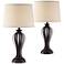 Regency Hill Freddie Bronze Metal Table Lamps Set of 2