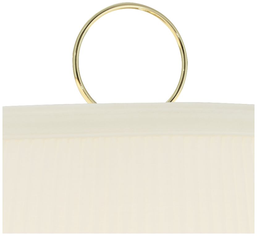Image 4 Regency Hill Fredericks Brass with Ivory Pleated Shade Plug-In Wall Lamp more views