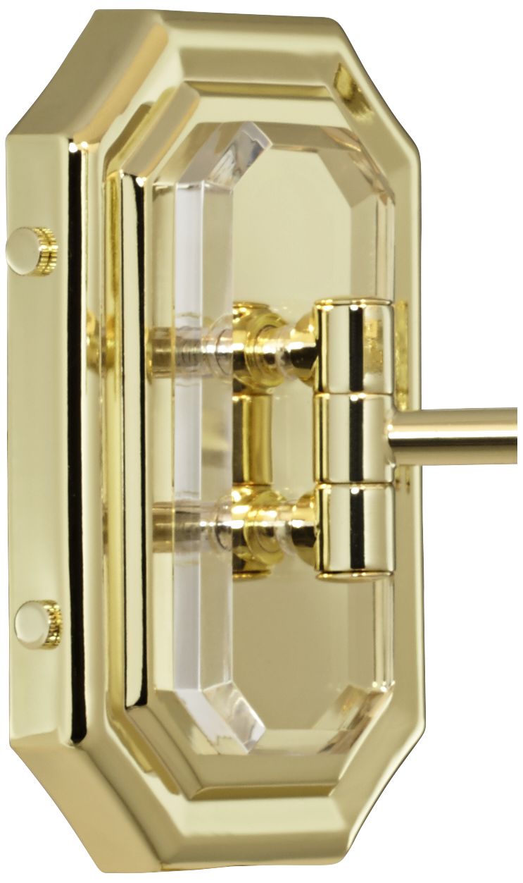 Image 5 Regency Hill Fredericks Brass with Ivory Pleated Shade Plug-In Wall Lamp more views