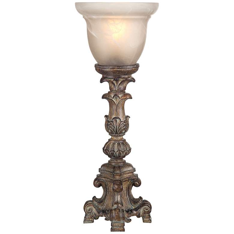 Image 3 Regency Hill French Candlestick 18" Beige Wash Accent Console Lamp