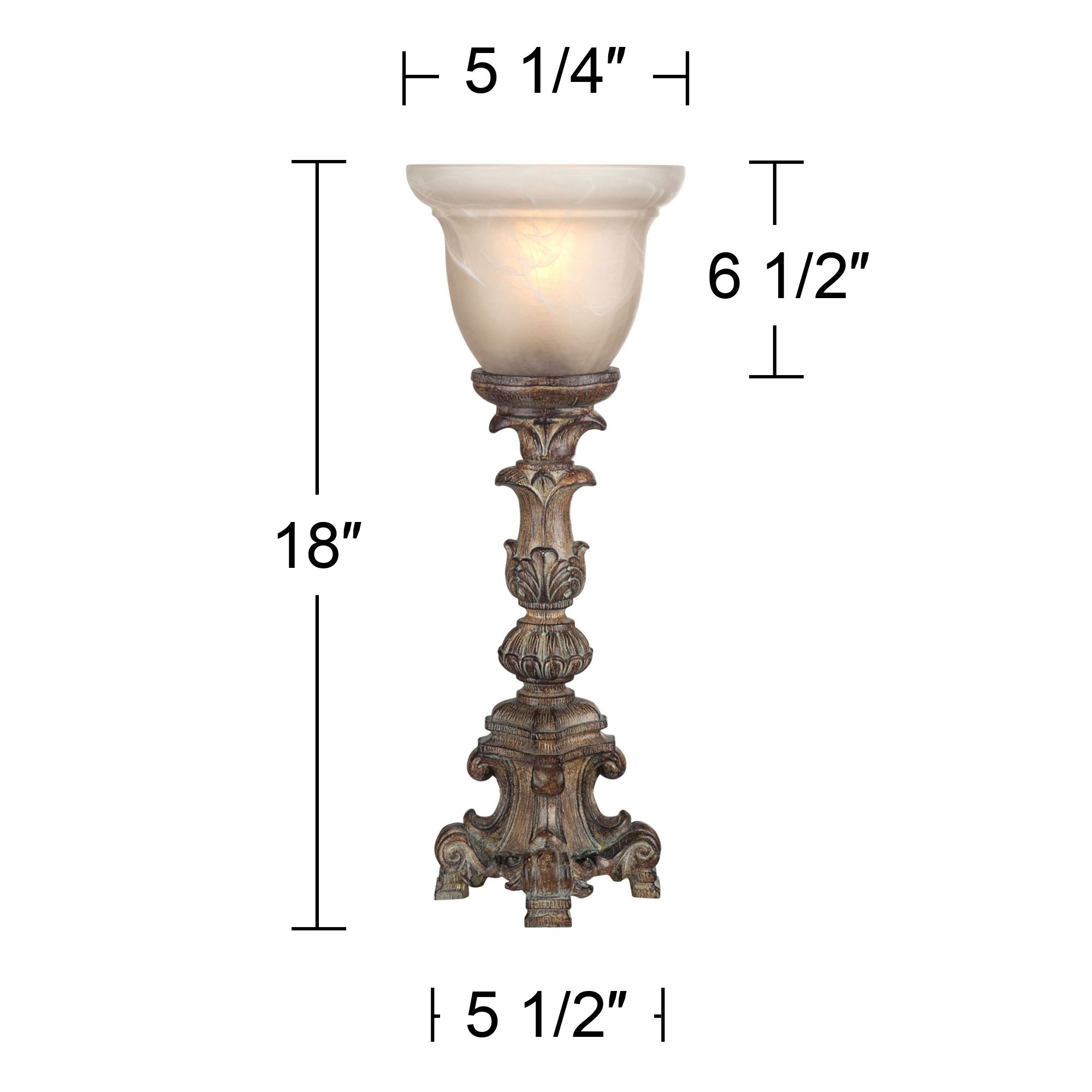Regency Hill French Candlestick 18" Beige Wash Accent Console Lamp in scene