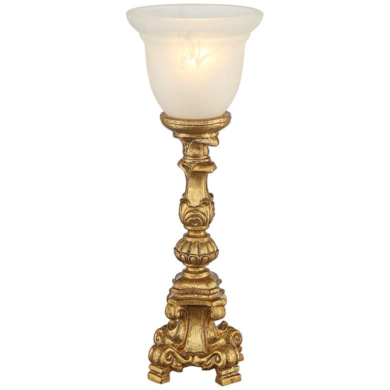 Image 2 Regency Hill French Candlestick 18" Gold Accent Console Lamp