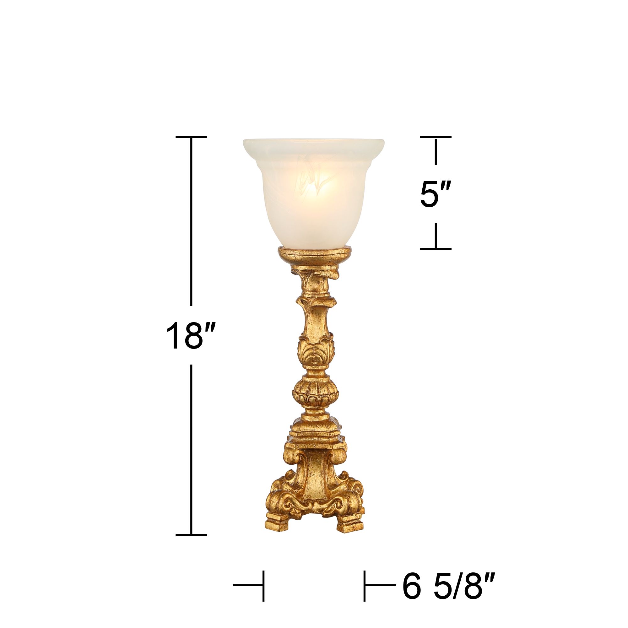 Regency Hill French Candlestick 18" Gold Accent Console Lamp