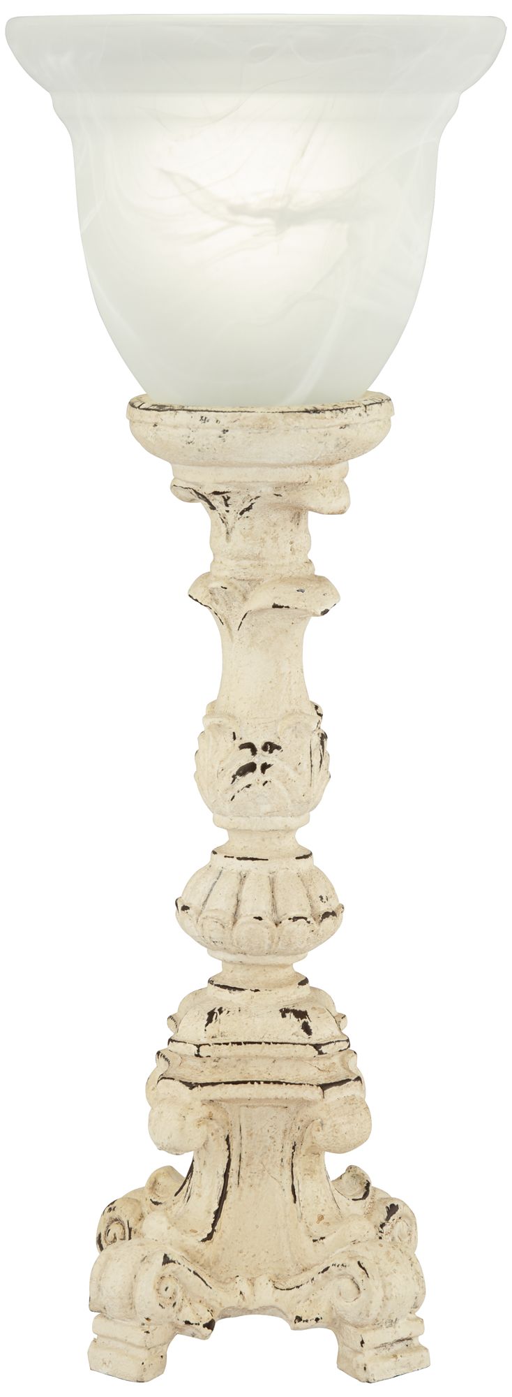 Image 2 Regency Hill French Candlestick 18" High Lamp with Alabaster Glass