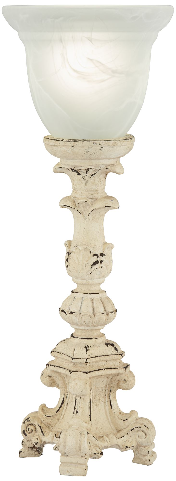Image 7 Regency Hill French Candlestick 18" High Lamp with Alabaster Glass more views