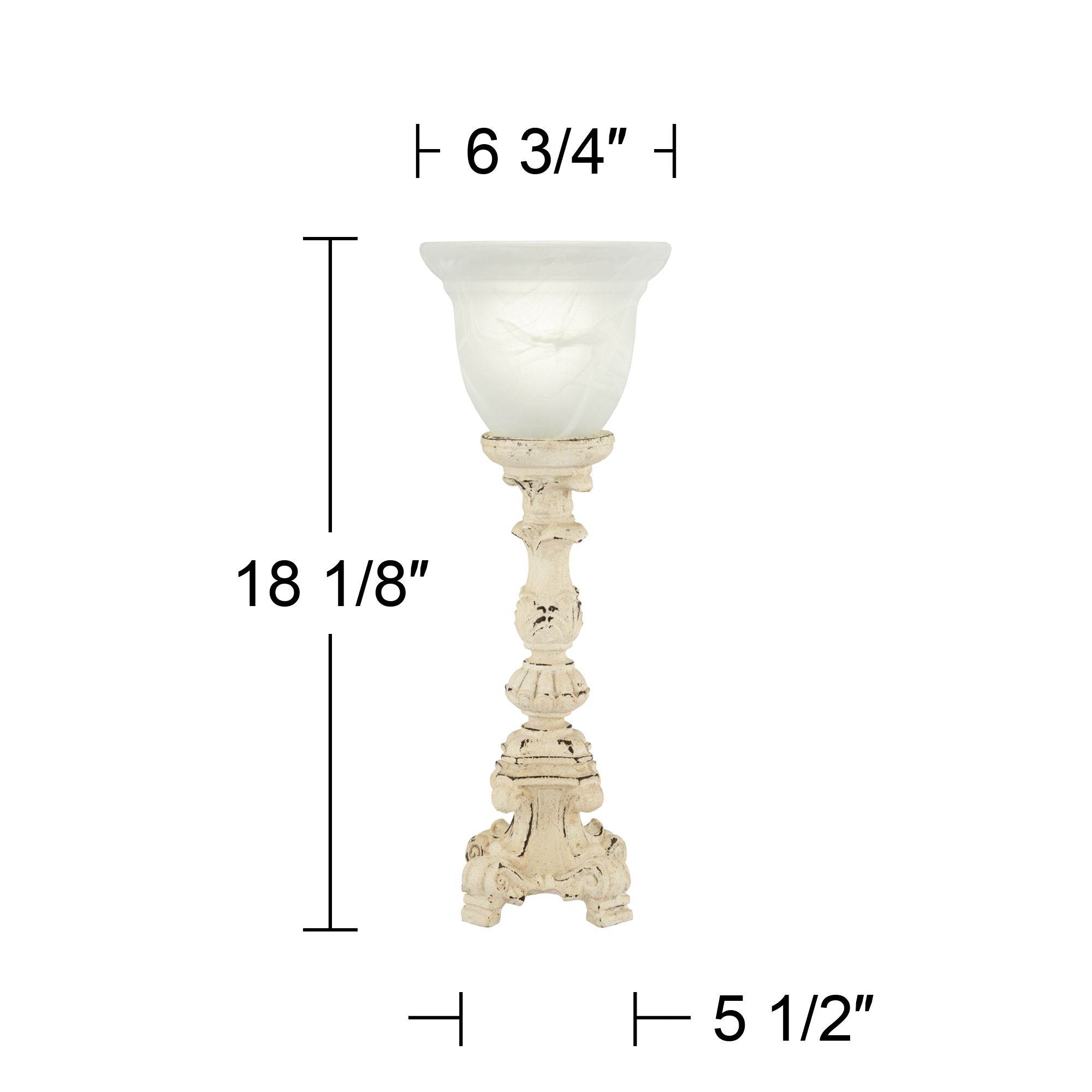 Regency Hill French Candlestick 18" High Lamp with Alabaster Glass