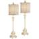 Regency Hill French Candlestick 34" Ivory White Buffet Lamps Set of 2
