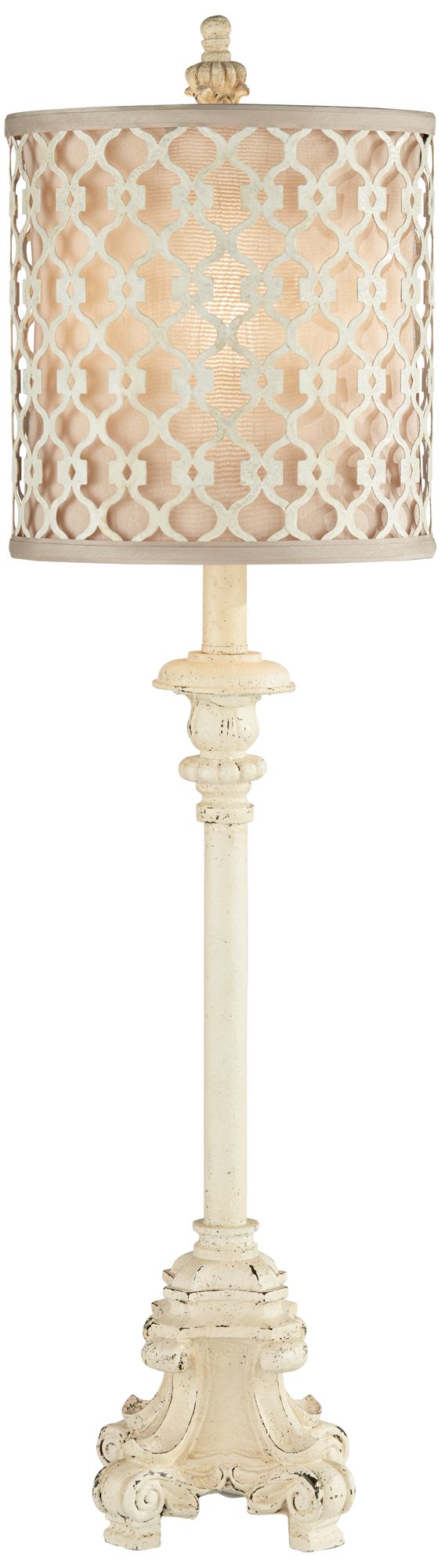 Regency Hill French Candlestick 34" Ivory White Buffet Lamps Set of 2