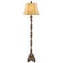 Regency Hill French Candlestick 62" Faux Wood Floor Lamps Set of 2