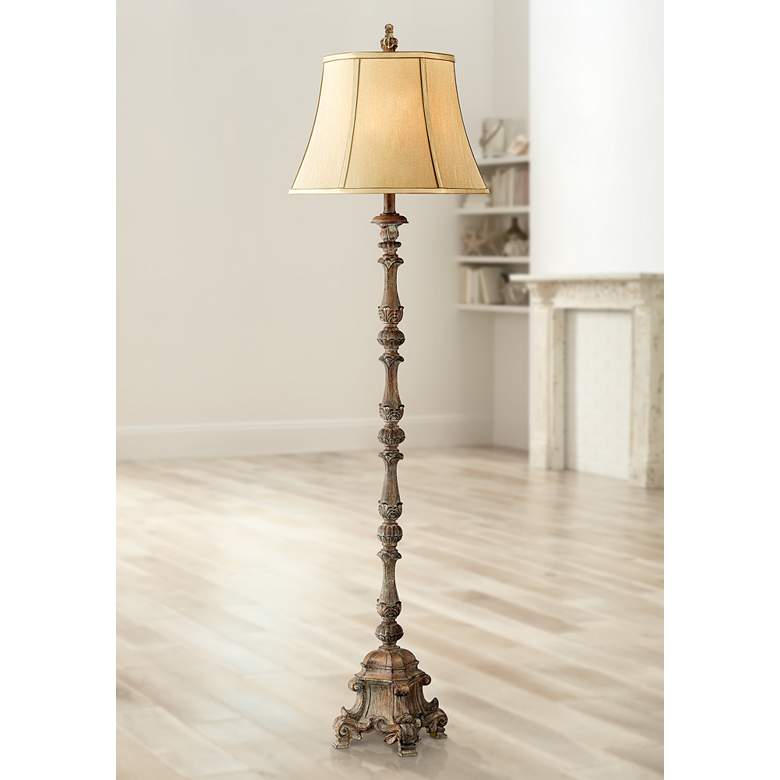 Image 7 Regency Hill French Candlestick 62" Faux Wood Floor Lamps Set of 2 more views
