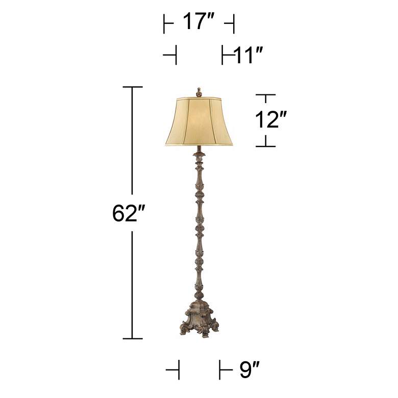 Image 7 Regency Hill French Candlestick 62" Faux Wood Floor Lamps Set of 2 more views