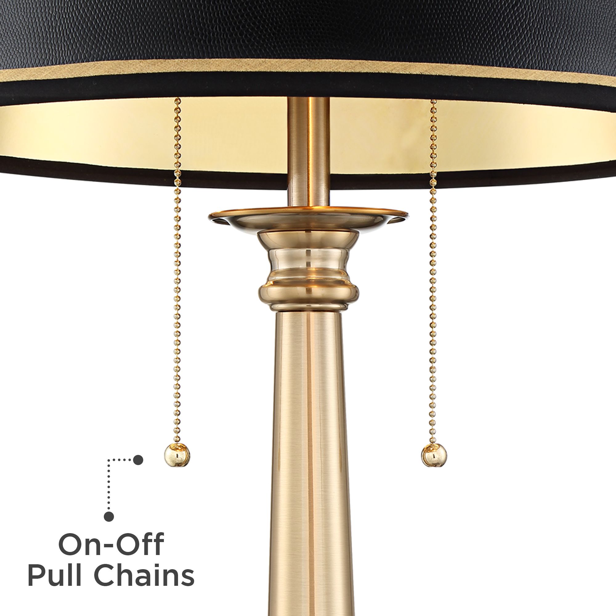 Image 5 Regency Hill Georgetown 28 1/2" Brass Traditional Lamp with USB Port more views