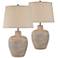 Regency Hill Glenn 27" Dappled Beige Southwest Table Lamps Set of 2