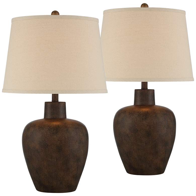Image 2 Regency Hill Glenn 27" Terra Cotta Southwest Table Lamps Set of 2