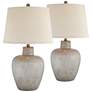 4_Regency Hill Glenn 27"H Gray Terra Cotta Lamps Set with Smart Sockets