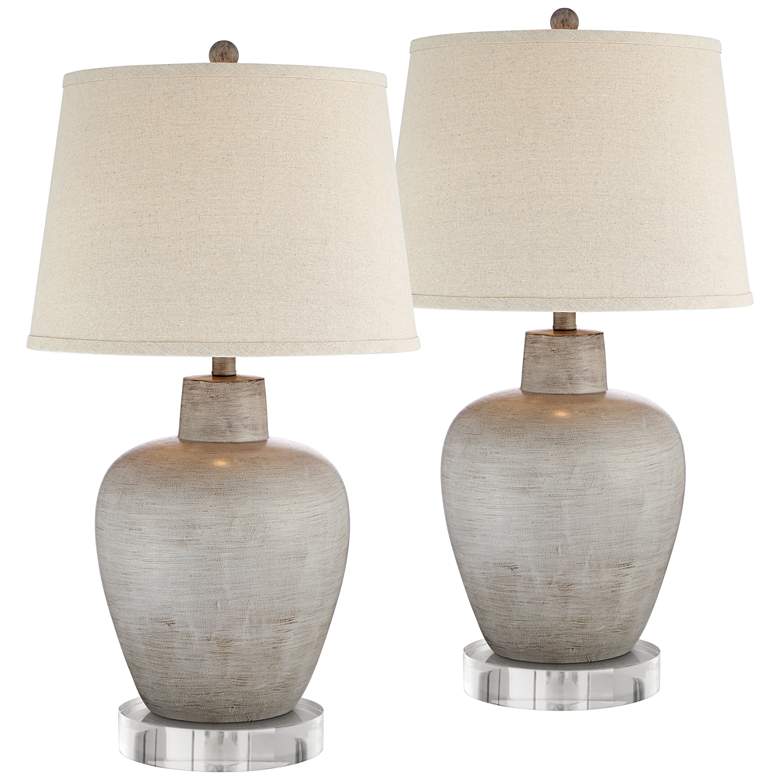 Image 1 Regency Hill Glenn 28 1/2" Southwest Urn Lamps with Acrylic Risers