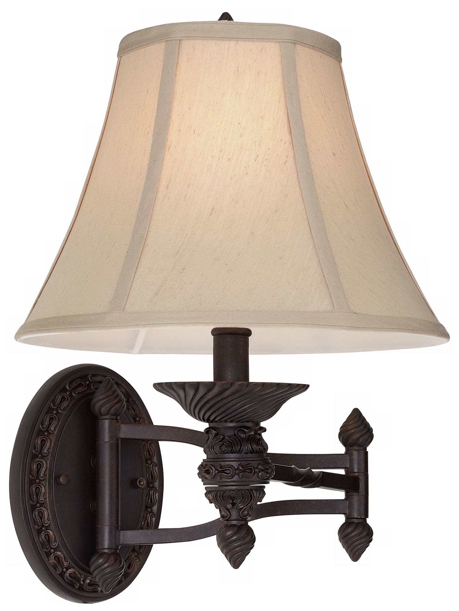 Image 7 Regency Hill Godia Bronze Oval Plug-In Swing Arm Wall Lamp more views