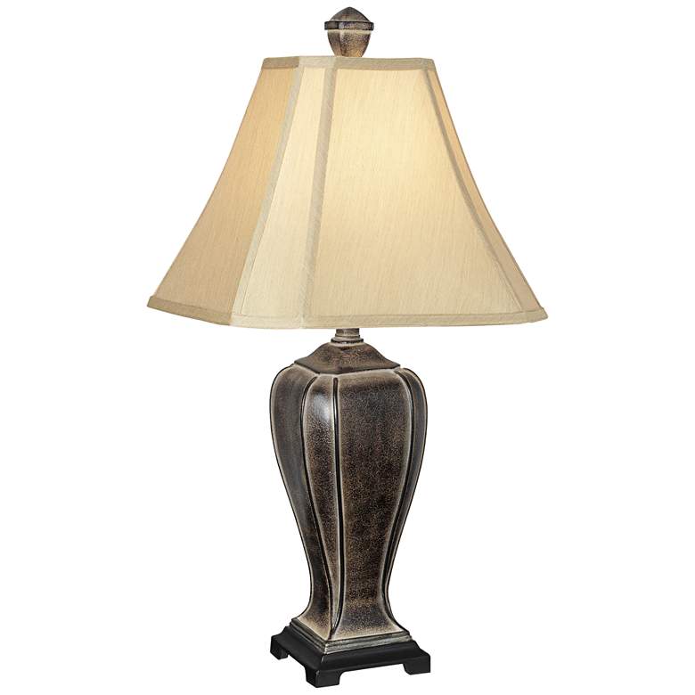Image 2 Regency Hill Gold Shade Desert Crackle Traditional Table Lamp