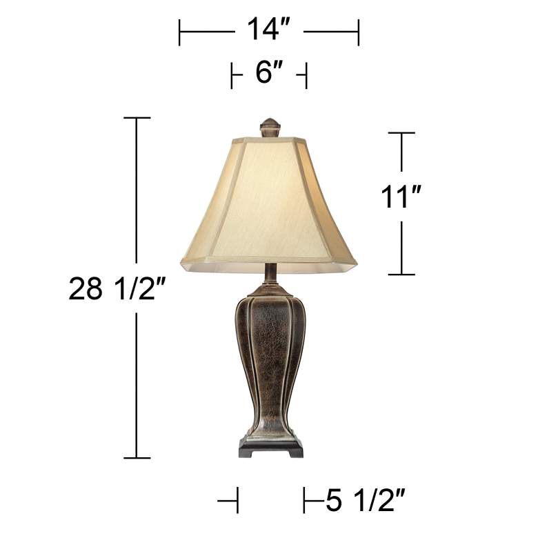 Image 7 Regency Hill Gold Shade Desert Crackle Traditional Table Lamp more views