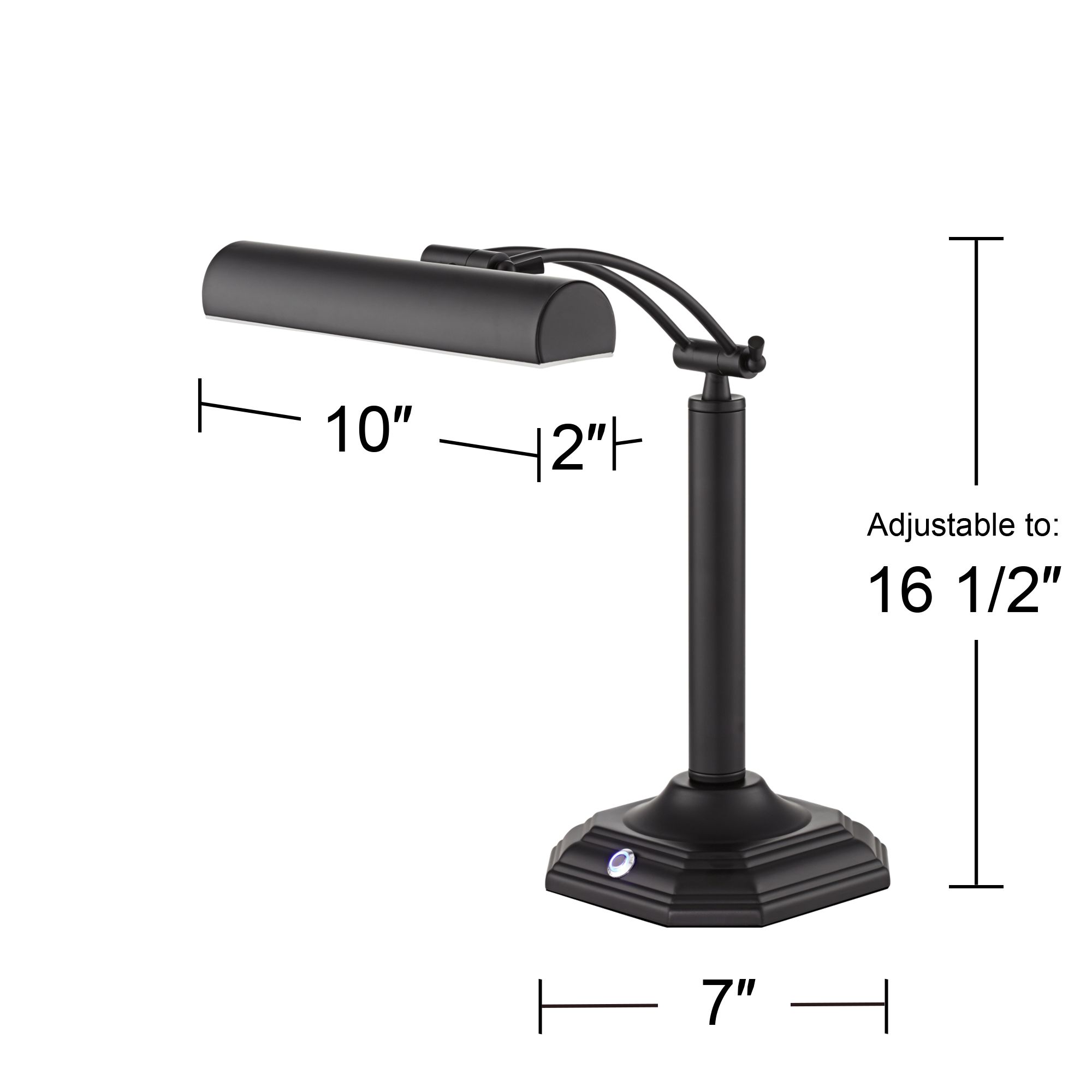 Regency Hill Grady 16 1/2" Black Bronze LED Banker Piano Desk Lamp