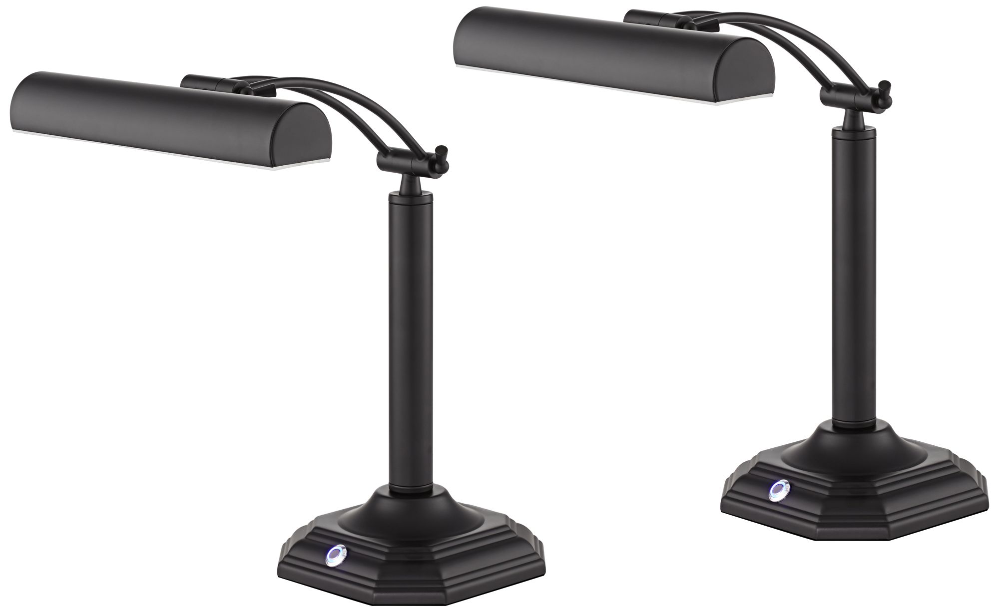 Image 2 Regency Hill Grady Adjustable Height LED Piano Desk Lamps Set of 2