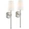 Regency Hill Greta 21" High Brushed Nickel Wall Sconces Set of 2